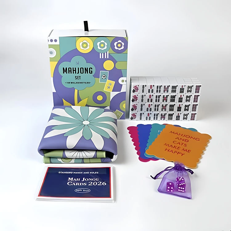 Conjunto de Mahjong floral retro