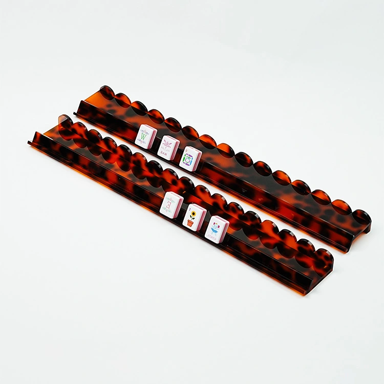 Estantes magnéticos de acrílico para Mahjong, diseño floral, leopardo, carey